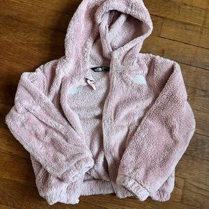 North Face Girls' Suave Oso Full-Zip Hooded Jacket pink, size 5T